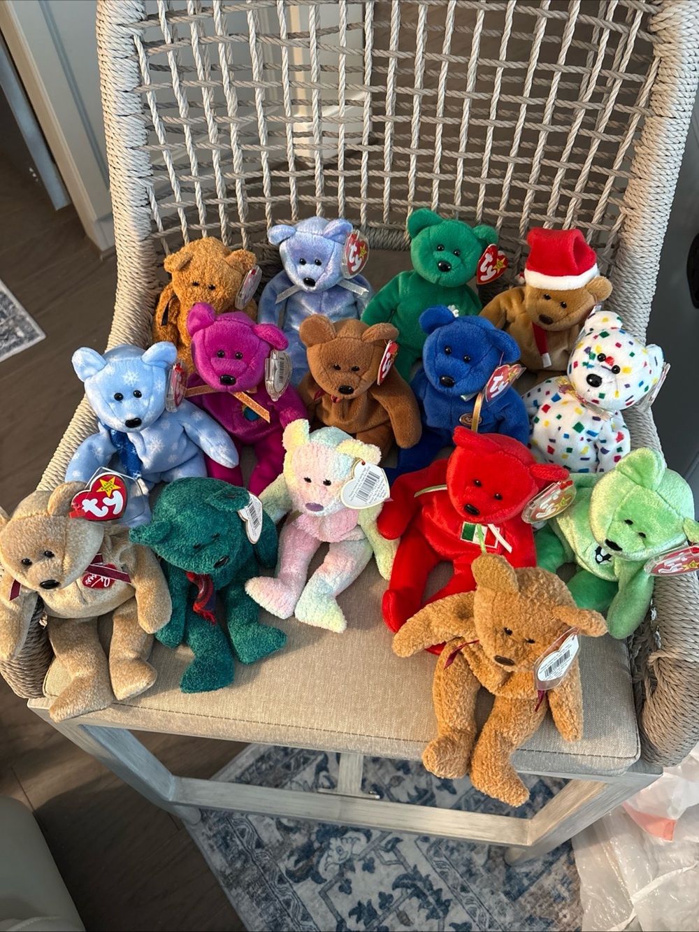 TY Beanie Babies Assorted Color Plush Bear Collection - retired lot of 15
